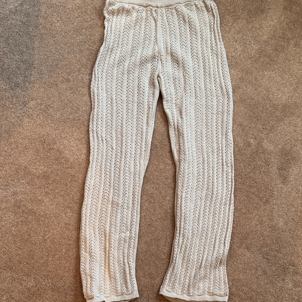 Cream Knit beach pants
